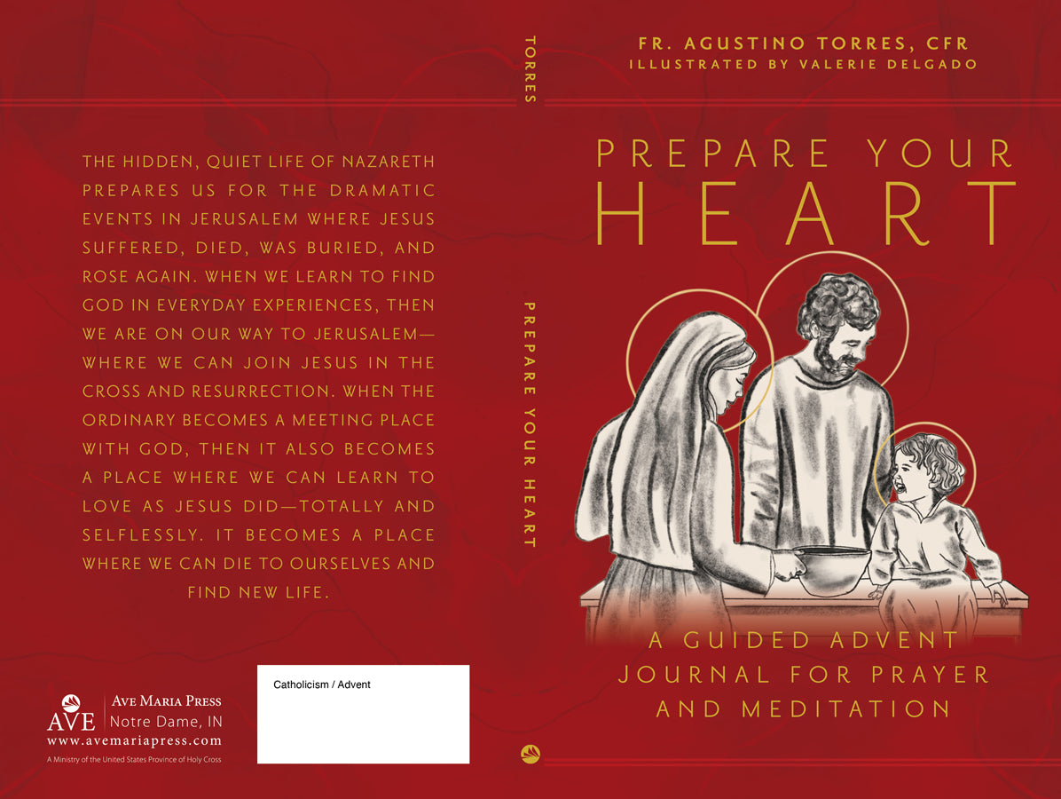 1-64680-251-9_cov.jpg,Full book cover of Prepare Your Heart,Full book cover of Prepare Your Heart: A Guided Advent Journal for Prayer and Meditation by Fr. Agustino Torres, CFR, and illustrated by Valerie Delgado